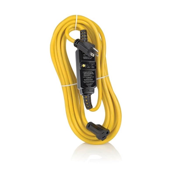 Leviton SJTW Extension Cord, 14 AWG, Outdoor, 14/4, 1 Outlets, 5-15R, Black, Polycarbonate, 5-15P, 25 ft GSCA1-25C - main
